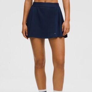 Lululemon Side-Pleat High-Rise Varsity Tennis Skirt Regular Navy W8AQTS NWT XL